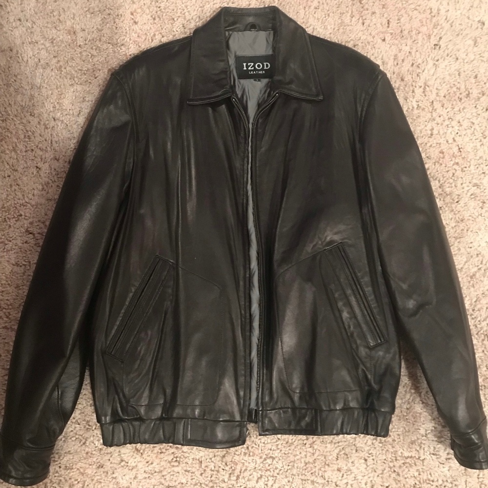 Izod Leather Jacket Men's Large